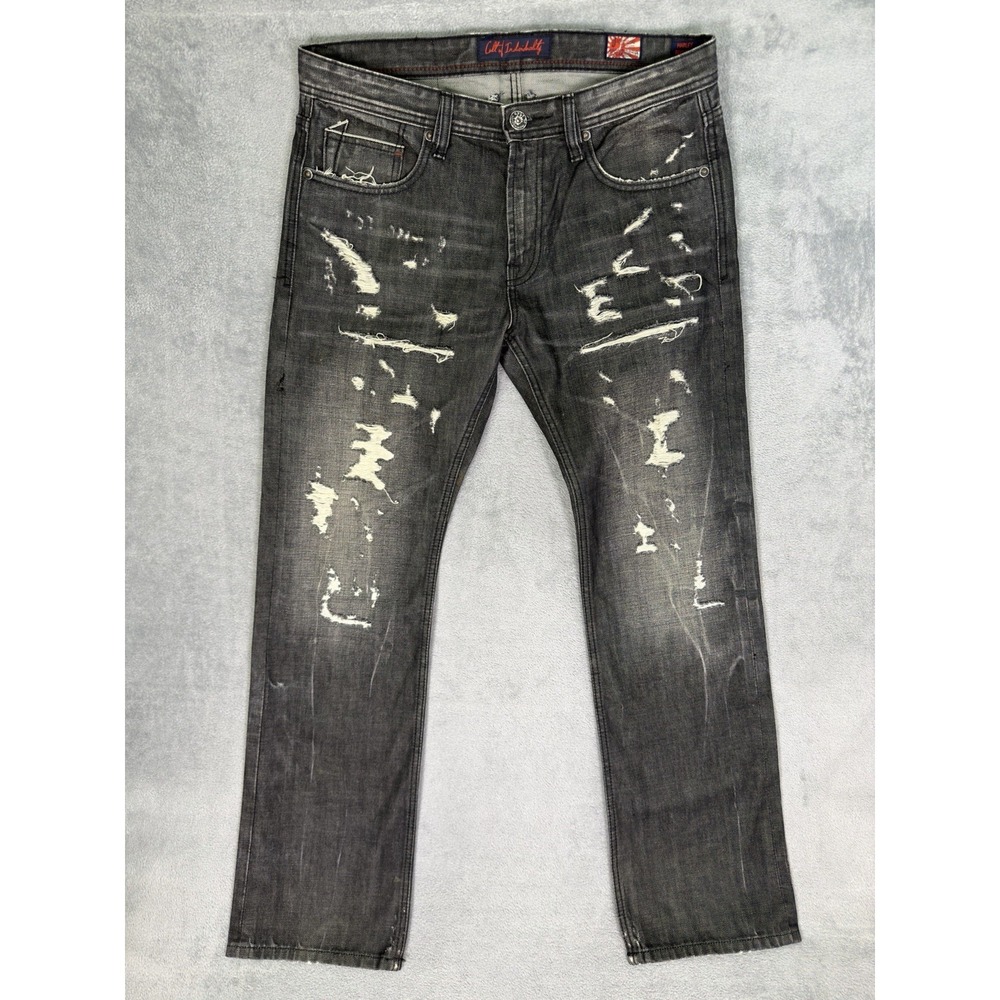 Cult of Individuality Jeans‎ Mens 34x34 Black Harley Japanese Denim Distressed